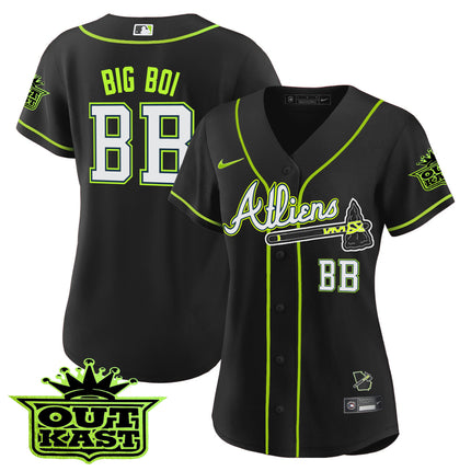 Women's Atlanta Braves Atliens Jersey - All Stitched