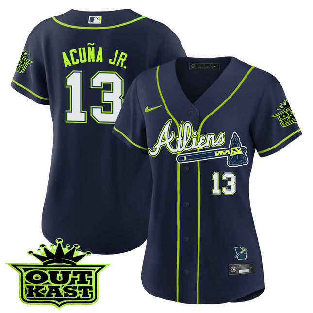 Women's Atlanta Braves Atliens Jersey - All Stitched