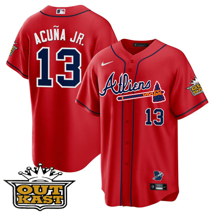Men's Atlanta Braves Atliens Cool Base Jersey V2 - All Stitched