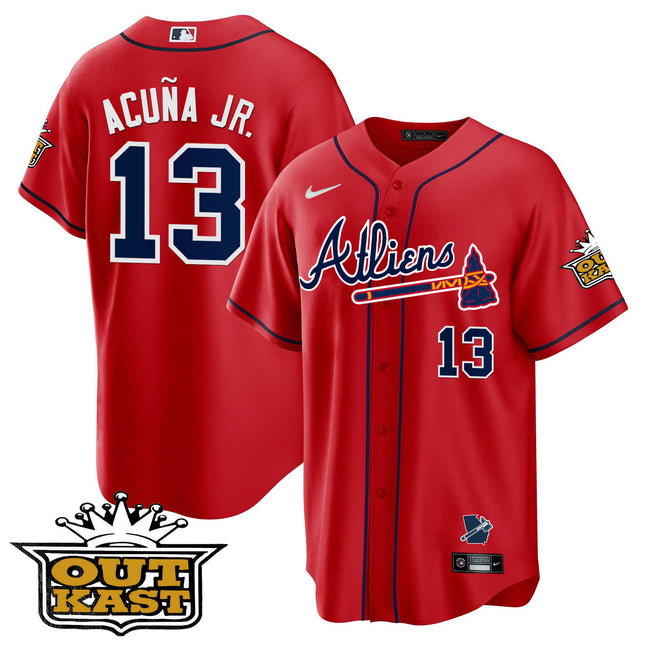 Men's Atlanta Braves Atliens Cool Base Jersey V2 - All Stitched