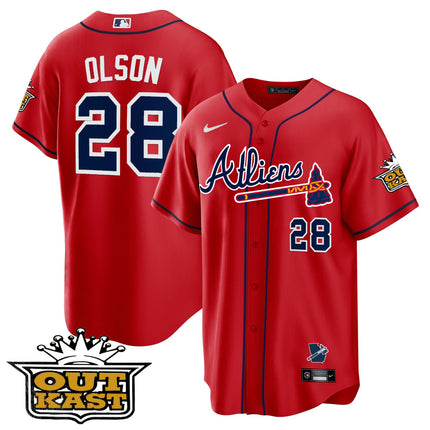 Men's Atlanta Braves Atliens Cool Base Jersey V2 - All Stitched