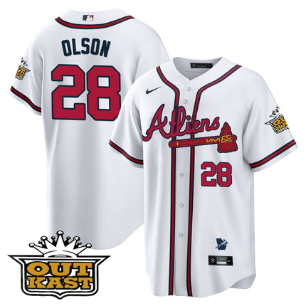 Men's Atlanta Braves Atliens Cool Base Jersey V2 - All Stitched