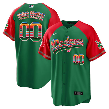 Dodgers Mexico Alternate Cool Base Custom Jersey - All Stitched