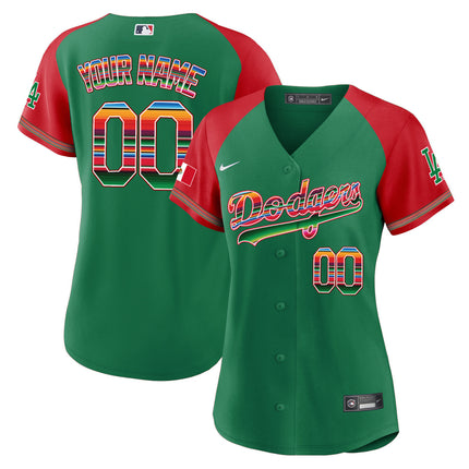Dodgers Mexico Alternate Cool Base Custom Jersey - All Stitched