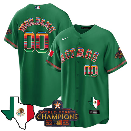 Astros Mexico Texas Map Cool Base Custom Jersey - All Stitched