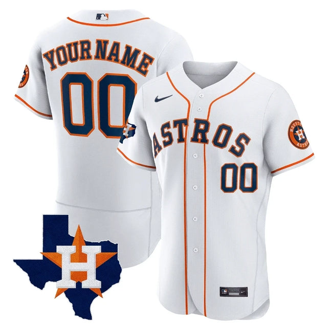 Houston Astros Players Flex Base Custom Jersey - Texas State Patch
