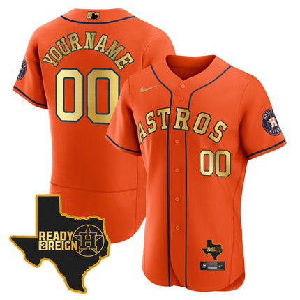 Houston Astros 2023 Ready 2 Reign Flex Base Custom Jersey - All Stitched