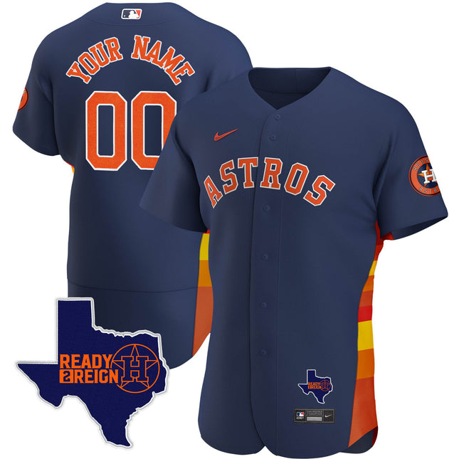 Houston Astros 2023 Ready 2 Reign Flex Base Custom Jersey - All Stitched