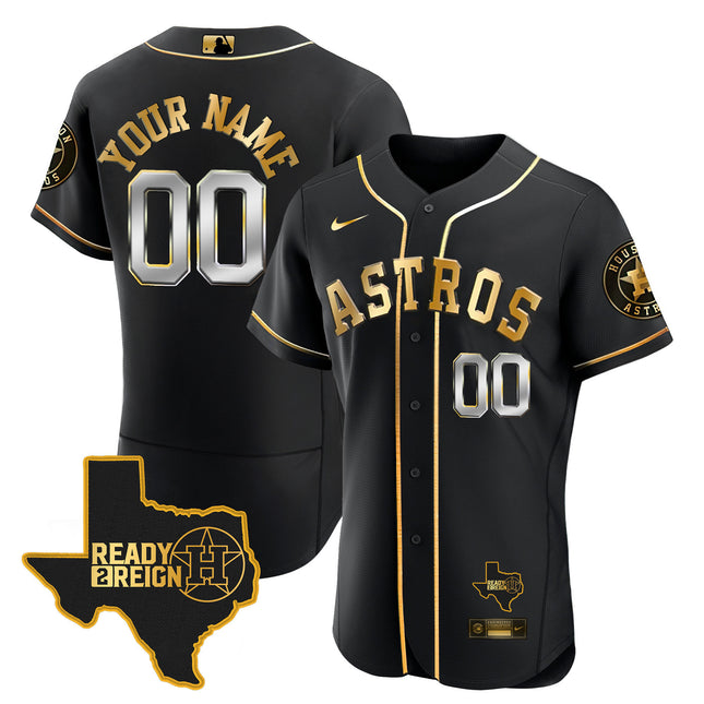 Houston Astros 2023 Ready 2 Reign Flex Base Custom Jersey - All Stitched