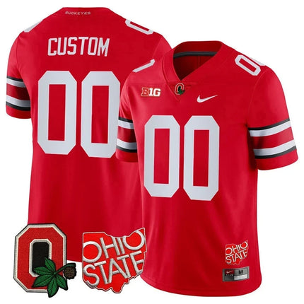 Ohio State Buckeyes Custom Jersey - Ohio State + Logo Patch - All Stitched