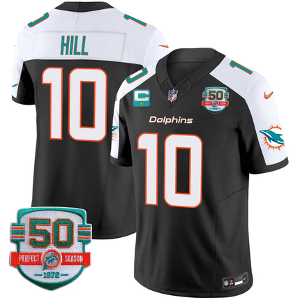 Men's Dolphins 50th 1972 Perfect Season Patch Vapor Jersey - All Stitched