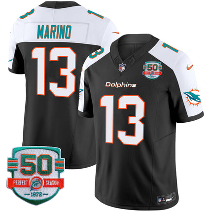 Men's Dolphins 50th 1972 Perfect Season Patch Vapor Jersey - All Stitched