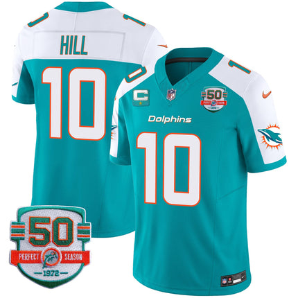 Men's Dolphins 50th 1972 Perfect Season Patch Vapor Jersey - All Stitched