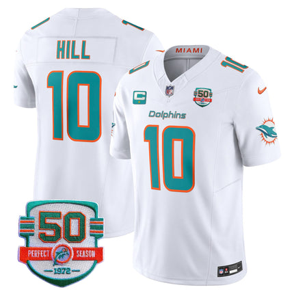 Men's Dolphins 50th 1972 Perfect Season Patch Vapor Jersey - All Stitched