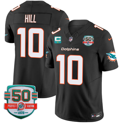 Men's Dolphins 50th 1972 Perfect Season Patch Vapor Jersey - All Stitched