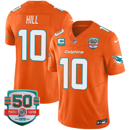 Men's Dolphins 50th 1972 Perfect Season Patch Vapor Jersey - All Stitched