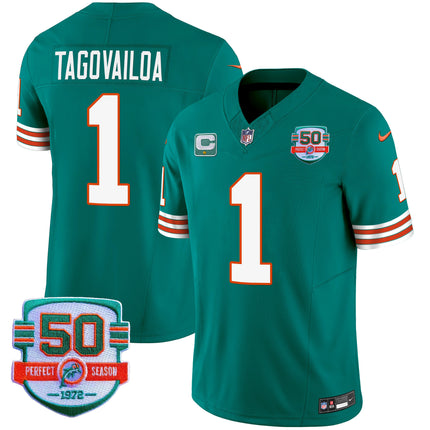 Men's Dolphins Throwback Vapor Jersey - All Stitched