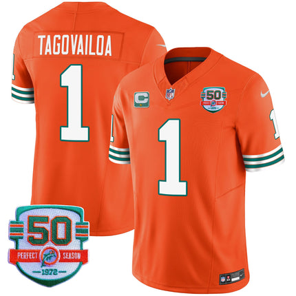 Men's Dolphins Throwback Vapor Jersey - All Stitched