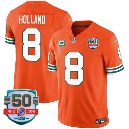 Men's Dolphins Throwback Vapor Jersey - All Stitched
