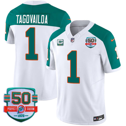Men's Dolphins Throwback Vapor Jersey - All Stitched