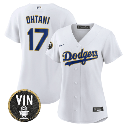 Women's Shohei Ohtani Dodgers Vin Scully Patch Jersey - All Stitched