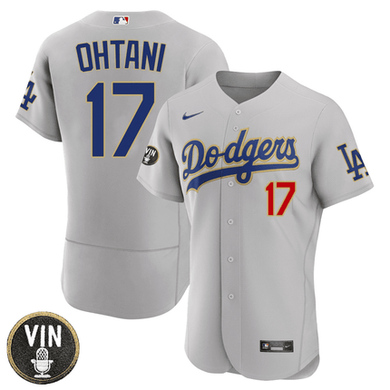 Men's Shohei Ohtani Los Angeles Dodgers Vin Scully Patch Jersey - All Stitched