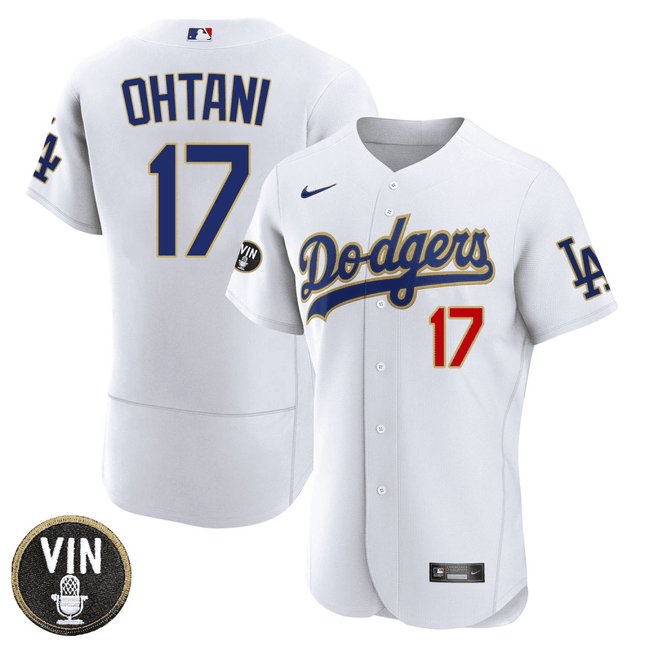 Men's Shohei Ohtani Los Angeles Dodgers Vin Scully Patch Jersey - All Stitched