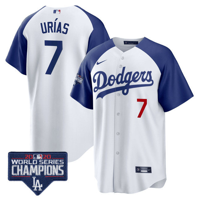 Men's Dodgers World Series Champions Patch Cool Base Jersey - All Stitched