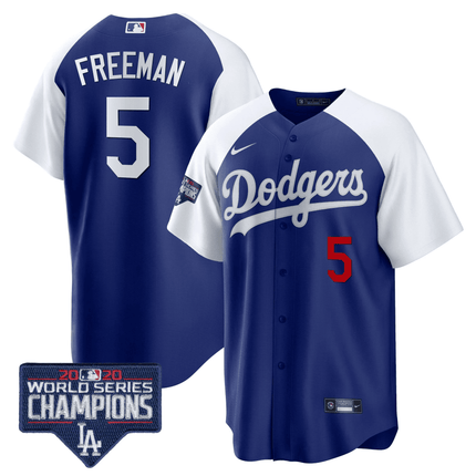 Men's Dodgers World Series Champions Patch Cool Base Jersey - All Stitched