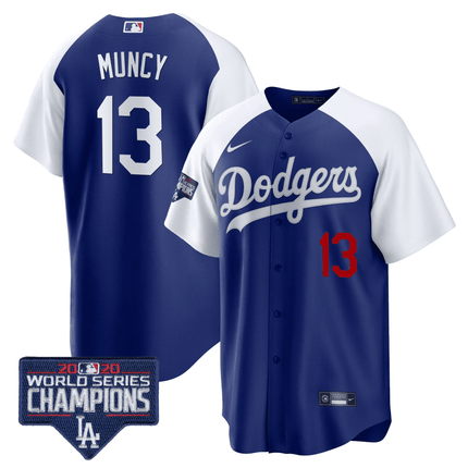 Men's Dodgers World Series Champions Patch Cool Base Jersey - All Stitched