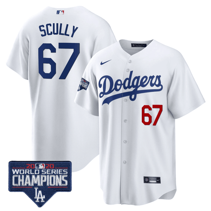 Men's Dodgers World Series Champions Patch Cool Base Jersey - All Stitched