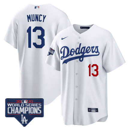 Men's Dodgers World Series Champions Patch Cool Base Jersey - All Stitched