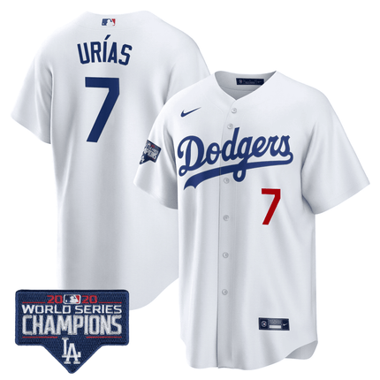 Men's Dodgers World Series Champions Patch Cool Base Jersey - All Stitched