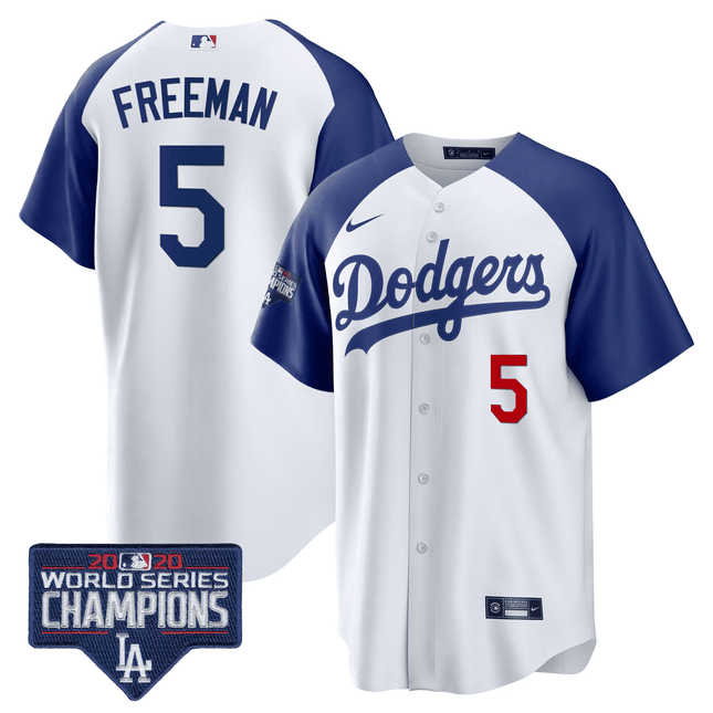 Men's Dodgers World Series Champions Patch Cool Base Jersey - All Stitched