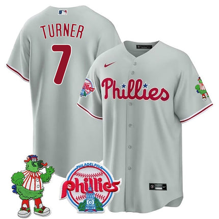 Men's Philadelphia Phillies Phillie Phanatic Patch Cool Base Jersey - All Stitched