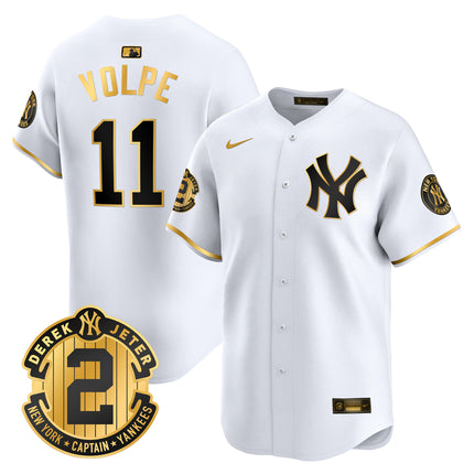 Men's New York Yankees Derek Jeter Patch Vapor Premier Limited Jersey - All Stitched