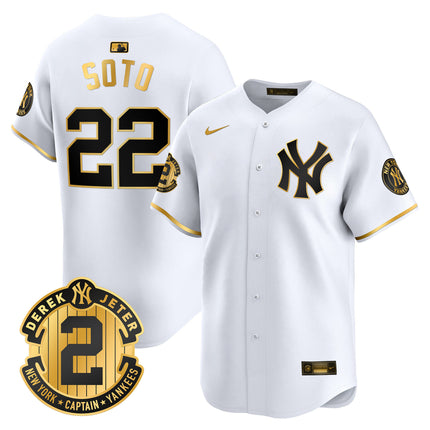 Men's New York Yankees Derek Jeter Patch Vapor Premier Limited Jersey - All Stitched