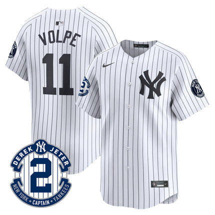 Men's New York Yankees Derek Jeter Patch Vapor Premier Limited Jersey - All Stitched