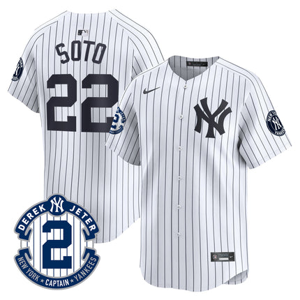 Men's New York Yankees Derek Jeter Patch Vapor Premier Limited Jersey - All Stitched