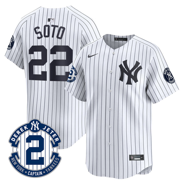 Men's New York Yankees Derek Jeter Patch Vapor Premier Limited Jersey - All Stitched