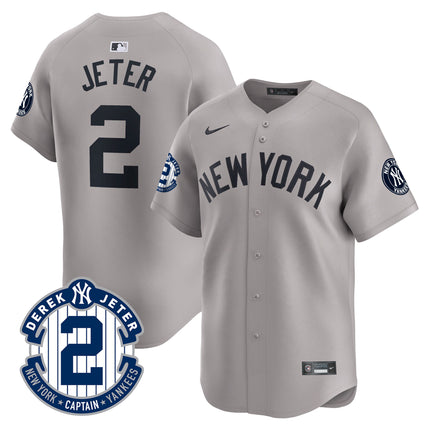 Men's New York Yankees Derek Jeter Patch Vapor Premier Limited Jersey - All Stitched