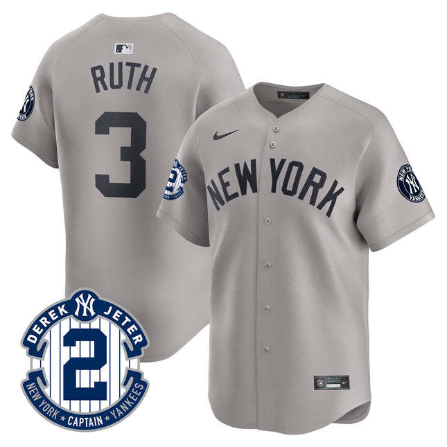 Men's New York Yankees Derek Jeter Patch Vapor Premier Limited Jersey - All Stitched
