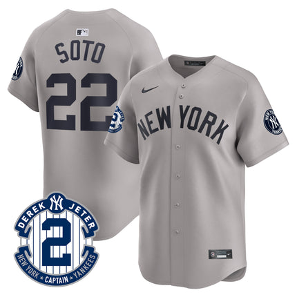 Men's New York Yankees Derek Jeter Patch Vapor Premier Limited Jersey - All Stitched