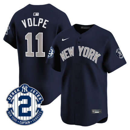 Men's New York Yankees Derek Jeter Patch Vapor Premier Limited Jersey - All Stitched