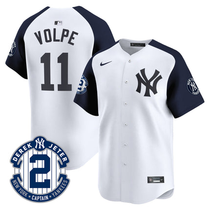 Men's New York Yankees Derek Jeter Patch Vapor Premier Limited Jersey - All Stitched