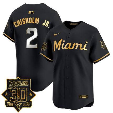 Men's Miami Marlins 30 Seasons Anniversary Patch Vapor Premier Limited Jersey ?All Stitched