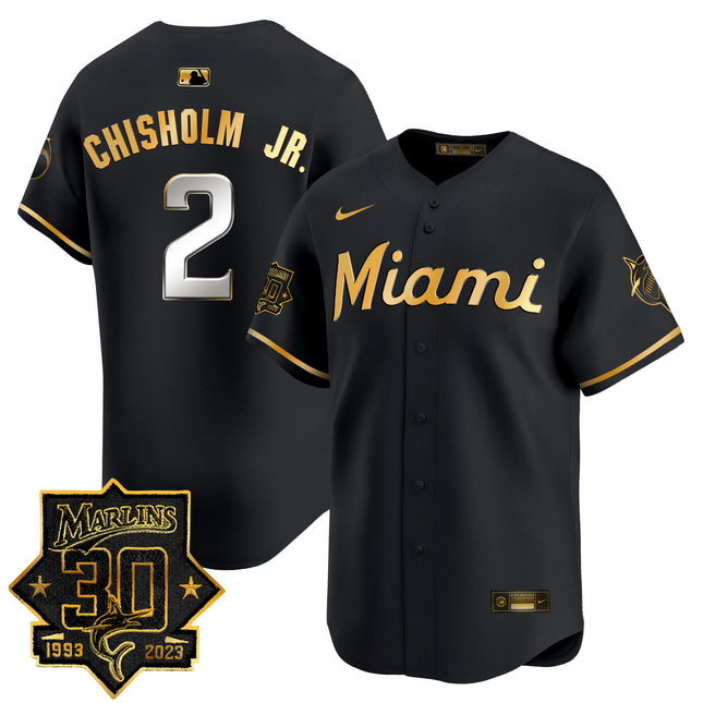 Men's Miami Marlins 30 Seasons Anniversary Patch Vapor Premier Limited Jersey ?All Stitched