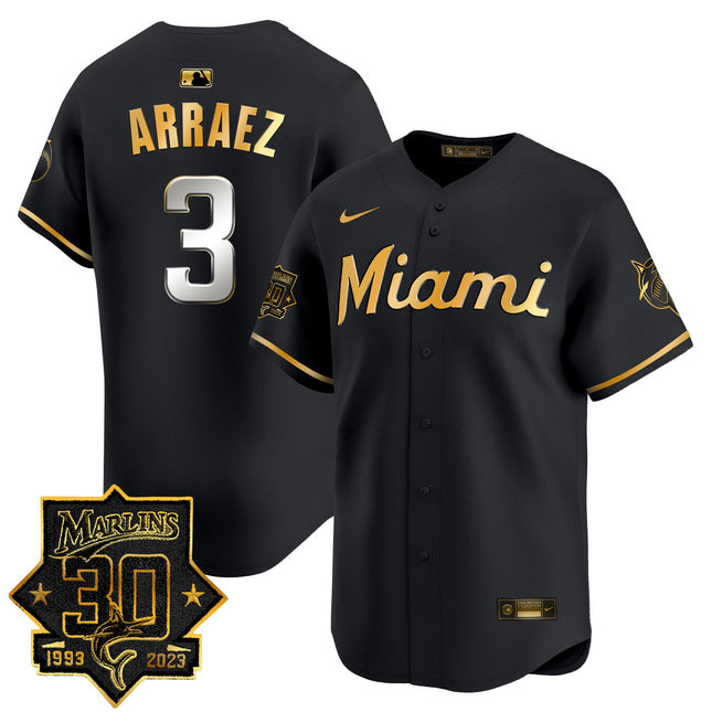 Men's Miami Marlins 30 Seasons Anniversary Patch Vapor Premier Limited Jersey ?All Stitched