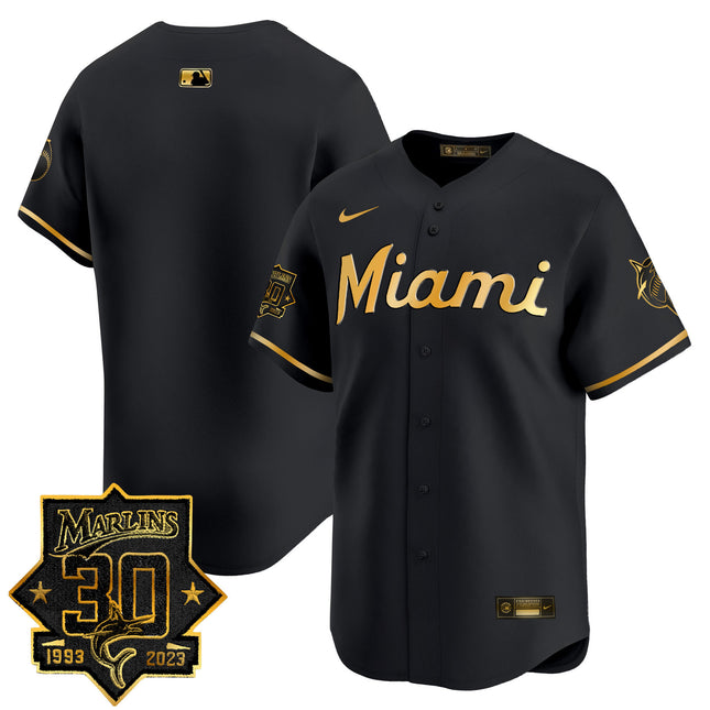 Men's Miami Marlins 30 Seasons Anniversary Patch Vapor Premier Limited Jersey ?All Stitched