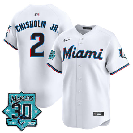 Men's Miami Marlins 30 Seasons Anniversary Patch Vapor Premier Limited Jersey ?All Stitched